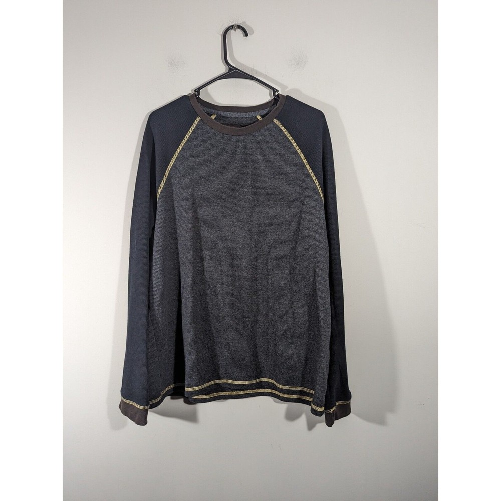 Carbon2Cobalt Men Long Sleeve Grey Thermal Waffle Shirt Size L